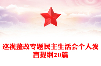 巡視整改專題民主生活會(huì)個(gè)人發(fā)言提綱20篇