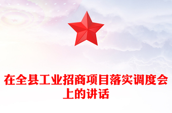 在全縣工業(yè)招商項目落實調(diào)度會上的講話