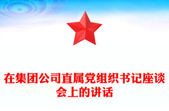 在集團公司直屬黨組織書記座談會上的講話