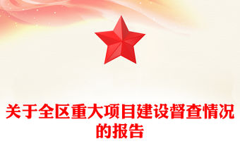 關于全區重大項目建設督查情況的報告
