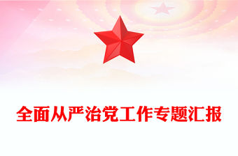 全面從嚴治黨工作專題匯報