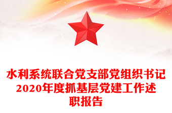 水利系統(tǒng)聯(lián)合黨支部黨組織書記2020年度抓基層黨建工作述職報(bào)告