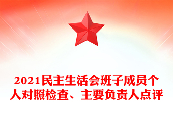 2021民主生活會班子成員個(gè)人對照檢查、主要負(fù)責(zé)人點(diǎn)評