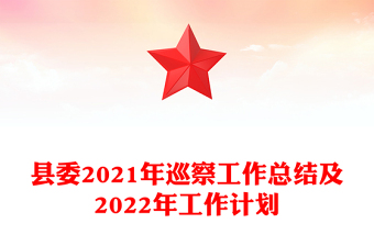 縣委2021年巡察工作總結及2022年工作計劃