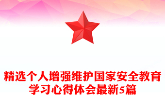 精選個人增強(qiáng)維護(hù)國家安全教育學(xué)習(xí)心得體會最新5篇