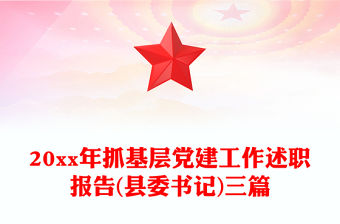 20xx年抓基層黨建工作述職報告(縣委書記)三篇