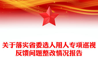 關于落實省委選人用人專項巡視反饋問題整改情況報告