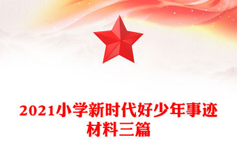 2021小學新時代好少年事跡材料三篇