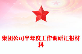 集團公司半年度工作調研匯報材料