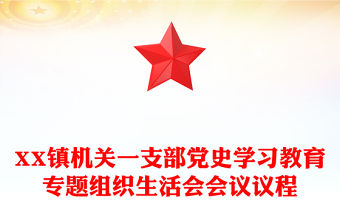 XX鎮(zhèn)機(jī)關(guān)一支部黨史學(xué)習(xí)教育專(zhuān)題組織生活會(huì)會(huì)議議程