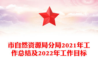 市自然資源局分局2021年工作總結及2022年工作目標