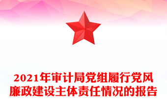 2021年審計局黨組履行黨風(fēng)廉政建設(shè)主體責(zé)任情況的報告