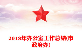 2018年辦公室工作總結(市政府辦)