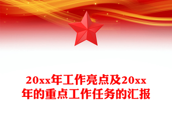 20xx年工作亮點及20xx年的重點工作任務的匯報