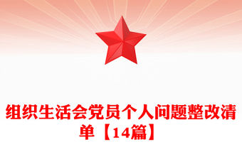 組織生活會黨員個人問題整改清單【14篇】