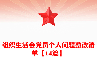 組織生活會(huì)黨員個(gè)人問(wèn)題整改清單【14篇】