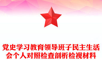 2022黨史學習教育民主生活會班子成員整改清單