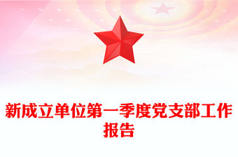 新成立單位第一季度黨支部工作報告