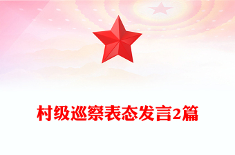 村級巡察表態(tài)發(fā)言2篇