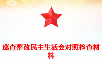 巡查整改民主生活會對照檢查材料