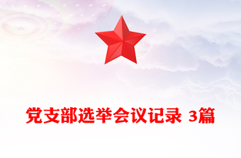 黨支部選舉會議記錄 3篇