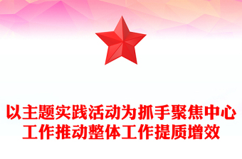 以主題實(shí)踐活動為抓手聚焦中心工作推動整體工作提質(zhì)增效