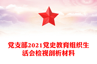 黨支部2021黨史教育組織生活會(huì)檢視剖析材料