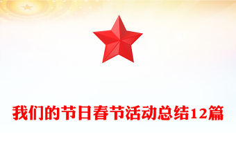 我們的節日春節活動總結12篇
