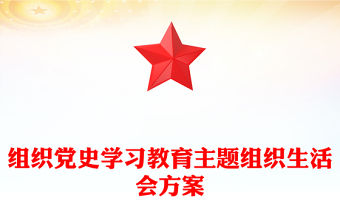 組織黨史學(xué)習(xí)教育主題組織生活會方案