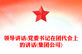 領導講話:黨委書記在團代會上的講話(集團公司)