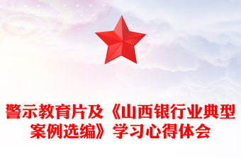 警示教育片及《山西銀行業典型案例選編》學習心得體會