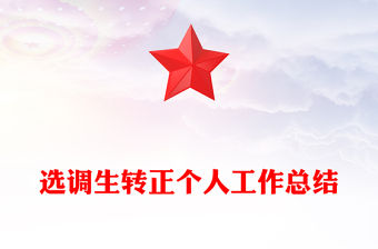 選調生轉正個人工作總結