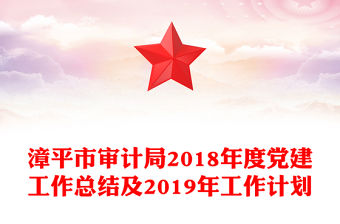 漳平市審計局2018年度黨建工作總結及2019年工作計劃