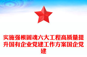 實施強根固魂六大工程高質量提升國有企業黨建工作方案國企黨建