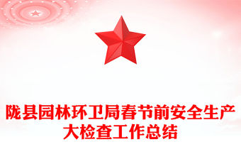 隴縣園林環衛局春節前安全生產大檢查工作總結