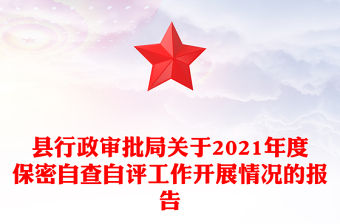 縣行政審批局關于2021年度保密自查自評工作開展情況的報告