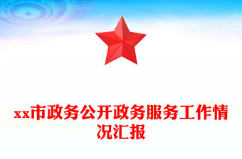 xx市政務公開政務服務工作情況匯報