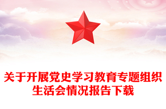 關(guān)于開展黨史學(xué)習(xí)教育專題組織生活會(huì)情況報(bào)告下載