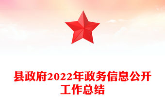 縣政府2022年政務信息公開工作總結