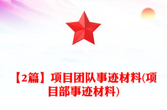 【2篇】項目團隊事跡材料(項目部事跡材料)