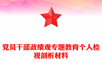 黨員干部政績觀專題教育個人檢視剖析材料