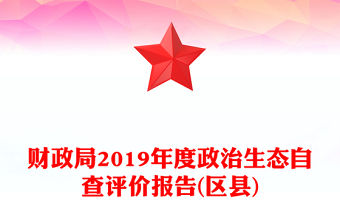 財政局2019年度政治生態自查評價報告(區縣)