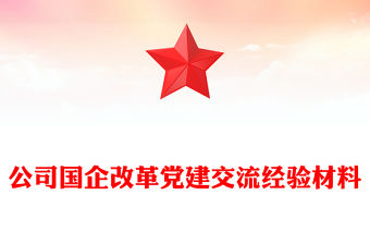 公司國企改革黨建交流經驗材料