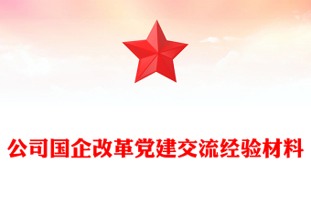 公司國(guó)企改革黨建交流經(jīng)驗(yàn)材料