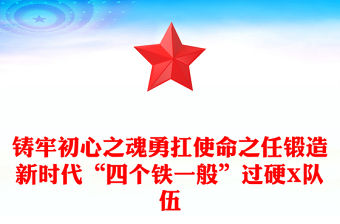 鑄牢初心之魂勇扛使命之任鍛造新時代“四個鐵一般”過硬X隊伍