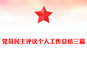 黨員民主評(píng)議個(gè)人工作總結(jié)三篇