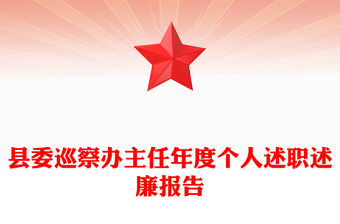 縣委巡察辦主任年度個人述職述廉報告