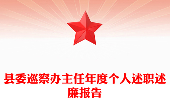 縣委巡察辦主任年度個人述職述廉報告