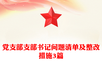黨支部支部書記問(wèn)題清單及整改措施3篇