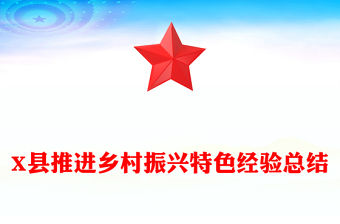 X縣推進鄉村振興特色經驗總結
